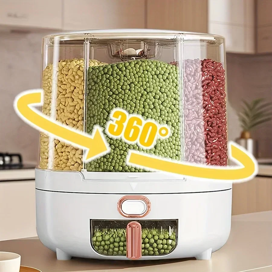 Kitchen Gadgets Organizer - 6 отделений 360 ° Вращающийся герметичный